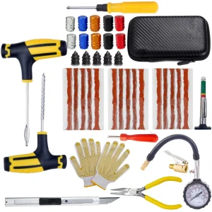 Kit d’Outils de Réparation de Pneus – L’Essentiel pour une Conduite Sans Tracas -Kit de réparation d'urgence pour voiture
